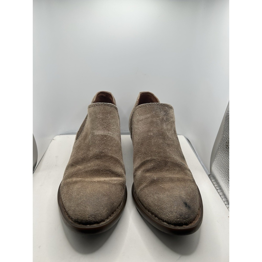 Born Dallia Women's Size 7M Ankle Booties Taupe Distressed Suede F52117 Boho‎
